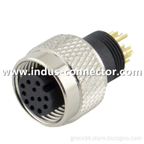 12 contacts straight auto molded cable connector